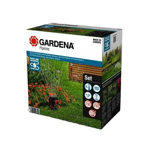Rabatt Pipeline Gardena Startpaket med oscillerande vattenspridare