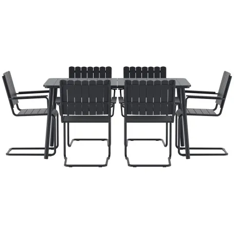 Outlet Holmsund Venture Home Matgrupp 6 stolar, 150x90 cm Svart