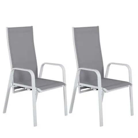 Beställ nu Copacabana 4133-400 Venture Home Karmstol 2-pack, vit/grå