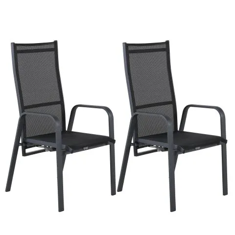Kampanjpris Copacabana 4133-408 Venture Home Karmstol 2-pack, svart
