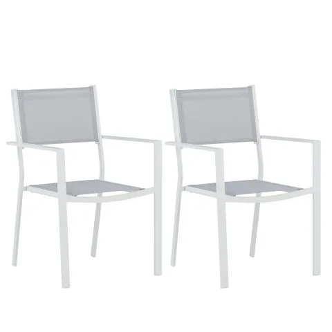 Sista chansen Copacabana 4231-400 Venture Home Karmstol 2-pack Vit/Grå