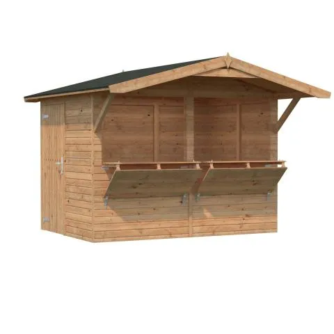 Stella Palmako Kiosk 5,2 m²/inv. 5 m², utan golv, brun, impr. Utförsäljning
