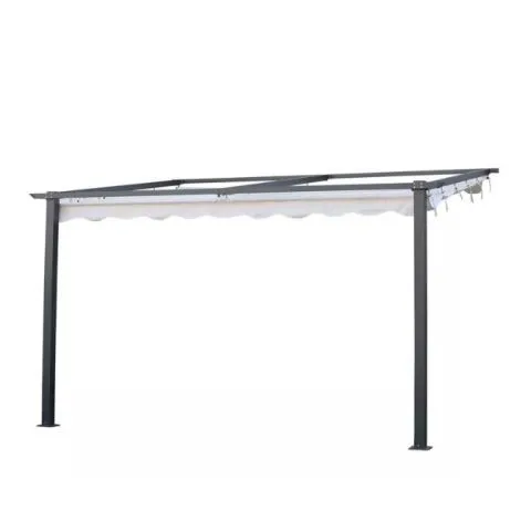 10042 Jabo Pergola väggfast, 4 x 4 m Grå Trygg betalning