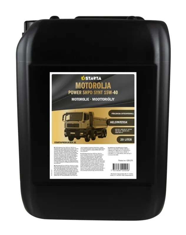 STARTA Motorolja Power SHPD Synt 15W-40 20 lit Begränsat antal
