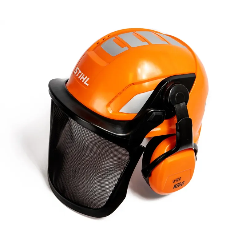 Leksakshjälm Stihl Orange Proffshjälm med Fällbara Hörselskydd för Barn Säker betalning