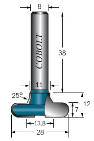 T-SPÅRFRÄS COBOLT ALU SKENA D:28MM, L:7MM Outlet