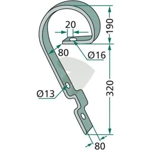Släpbalkspinne CB 80X320mm hål 13/16mm Köp online
