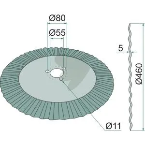 Skivrist Vågig, Ø 460 X 5 Mm, 18" risnedsättning
