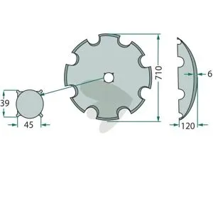 Tallrik tandad, Ø710x6 mm Bästa pris