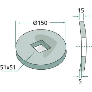 Fläns In- och utvändig för fyrkantsaxel 50x50 Kundfavorit