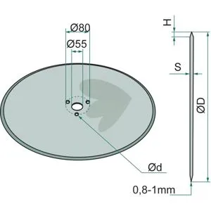 Skivrist Slät, Ø 560 X 5 Mm, 22" Nedsatt pris