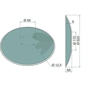 Endast idag Tallrik slät 620x6mm 4 fästhål