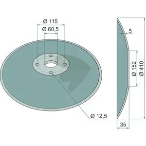 Tallrik slät 410x5mm 4 fästhål Populär