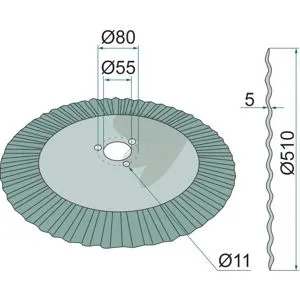 Skivrist Vågig, Ø 510 X 5 Mm, 20" Begränsad tid