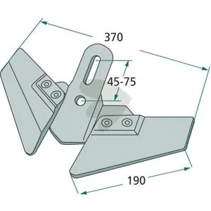 Vingskär kpl. 370X190mm Köckerling, Kverneland Populärt val