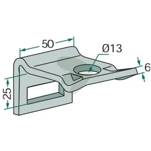 Fäste för pinne 32x10, för 50x15 ram Begränsat antal