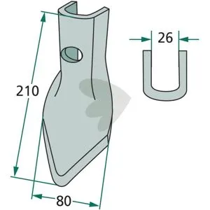 Premium Skär för kultivator med tre balkar 80X210mm RS 4310