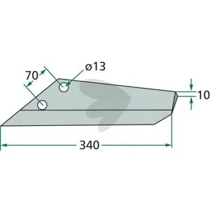 Sänkt pris Vingskär vänster 340mm Kongskilde, Brix, Dal-Bo