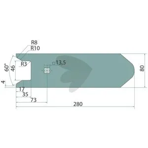 Spets förstärkt 80x15 mm risnedsättning