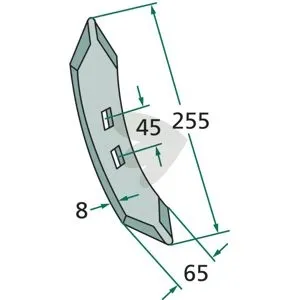 Skär Radie = 235 255X65mm Kuhn/Huard Fynd