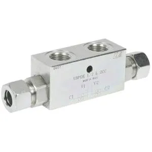 Handla nu Dubbel Låsventil 1/2" - max. 50 l/min Max 350 bar