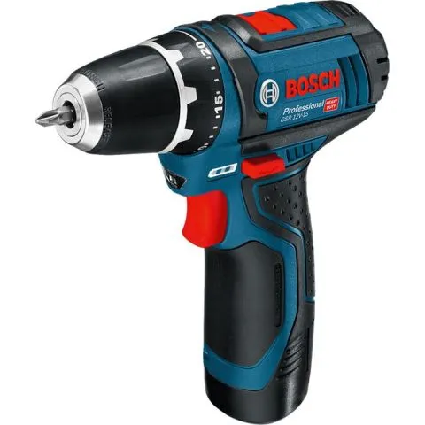 Expressleverans GSR 12V-15 Bosch Skruvdragare med 2 st. 2,0 Ah -batterier och laddare