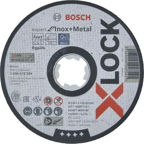 Sänkt pris Expert for Inox + Metal Bosch Kapskiva med X-LOCK 125 × 1 × 22,23 mm