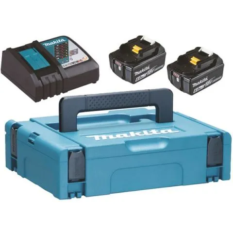 Säker betalning Powerpack 198116-4 Makita Laddpaket 2 st 6,0 Ah batterier, laddare och väska