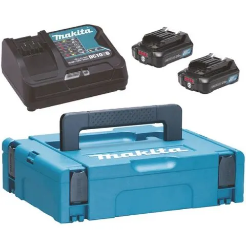 Rea Powerpack 197658-5 Makita Laddpaket 2 st 2,0 Ah batterier, laddare, väska