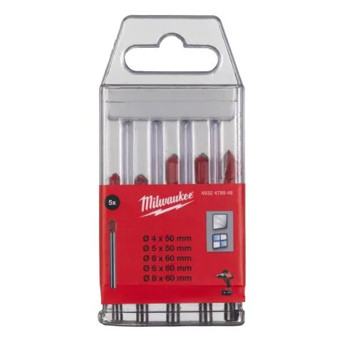 Billigare 4932479948 Milwaukee Glas- och kakelborrsats 5 delar
