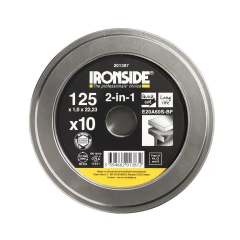 201387 Ironside Kapskiva 125 mm, 10-pack 125x1,0x22 mm Sista chansen