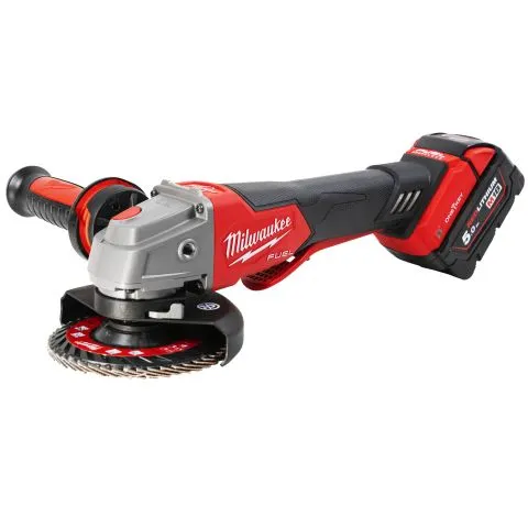 Trygg betalning M18ONEFSAG125XPDB502X Milwaukee Vinkelslip Ø125 mm, med batteri och laddare