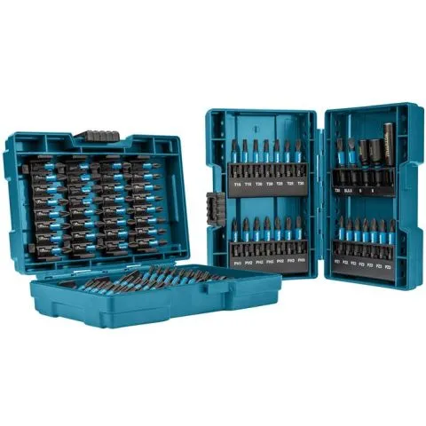 Billig Impact Black Makita Bitssats 90 delar, 2 st. lådor