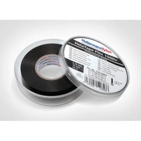HelaTape Flex 1000+ Hellermann Tyton Eltejp 19 mm x 20 m Svart Billigare