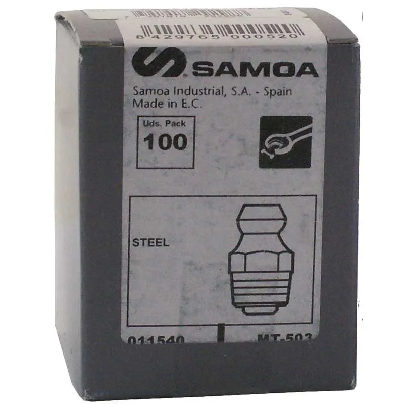 Erbjudandepris Smörjnippel 1/4" SAE Rak 100 stycken Samoa