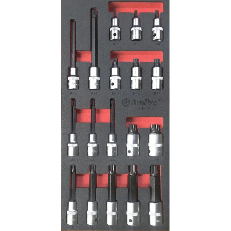 Xzn 12-tandsbitsset 1/2" 18 delar eva Ampro Begränsat erbjudande