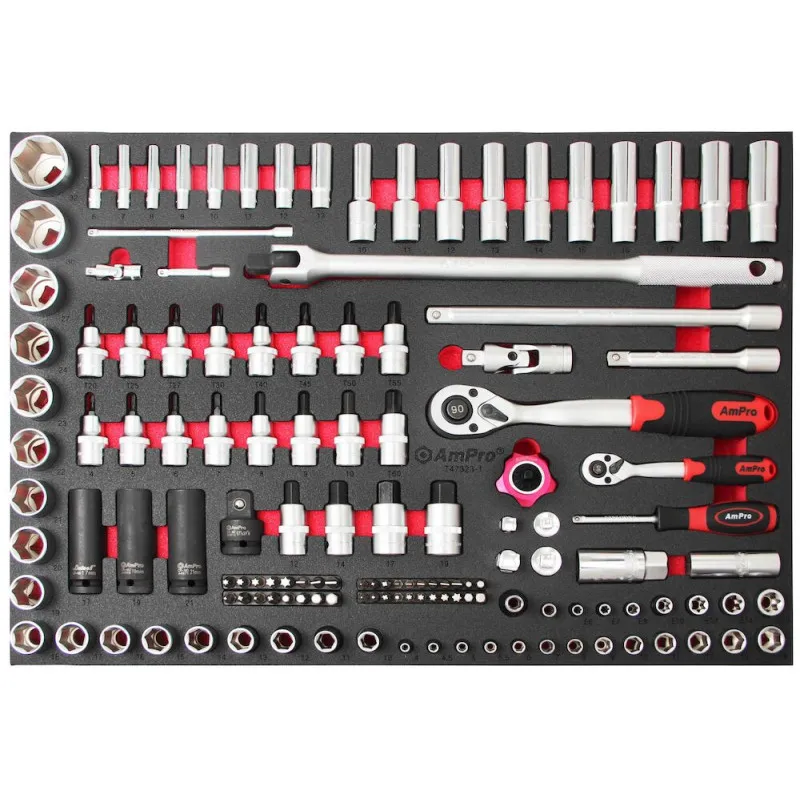 Hylsnyckelset 1/4" & 1/2", 137 delar eva Ampro Erbjudande