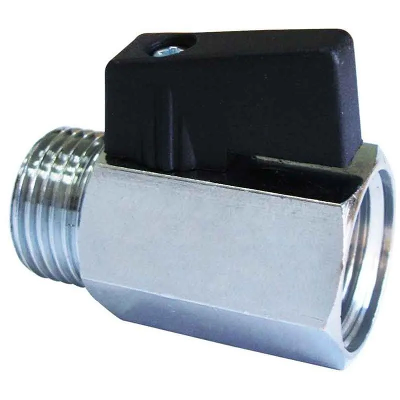Kulventil mini 1/4" inv/inv svart vred Snabb leverans