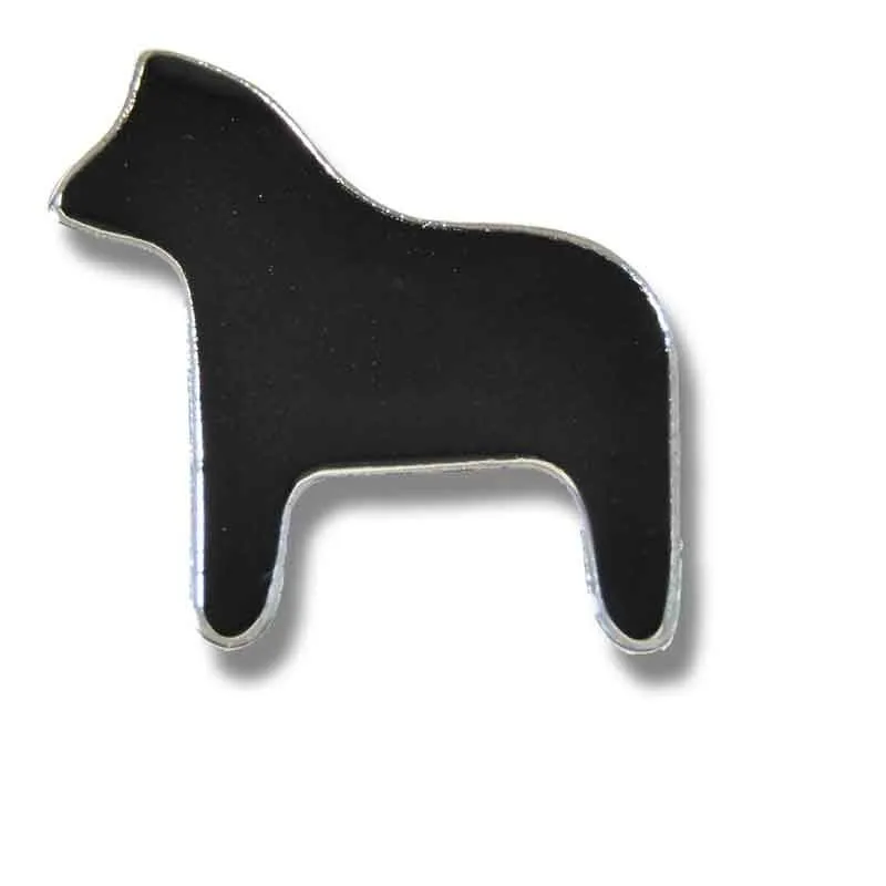 Extra rabatt Brosch metall Dalahäst svart