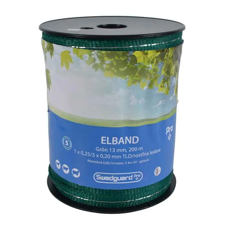 Expressleverans Elband Swedguard Pro+ 13 mm grön 200 m 1x0,25/3x0,20