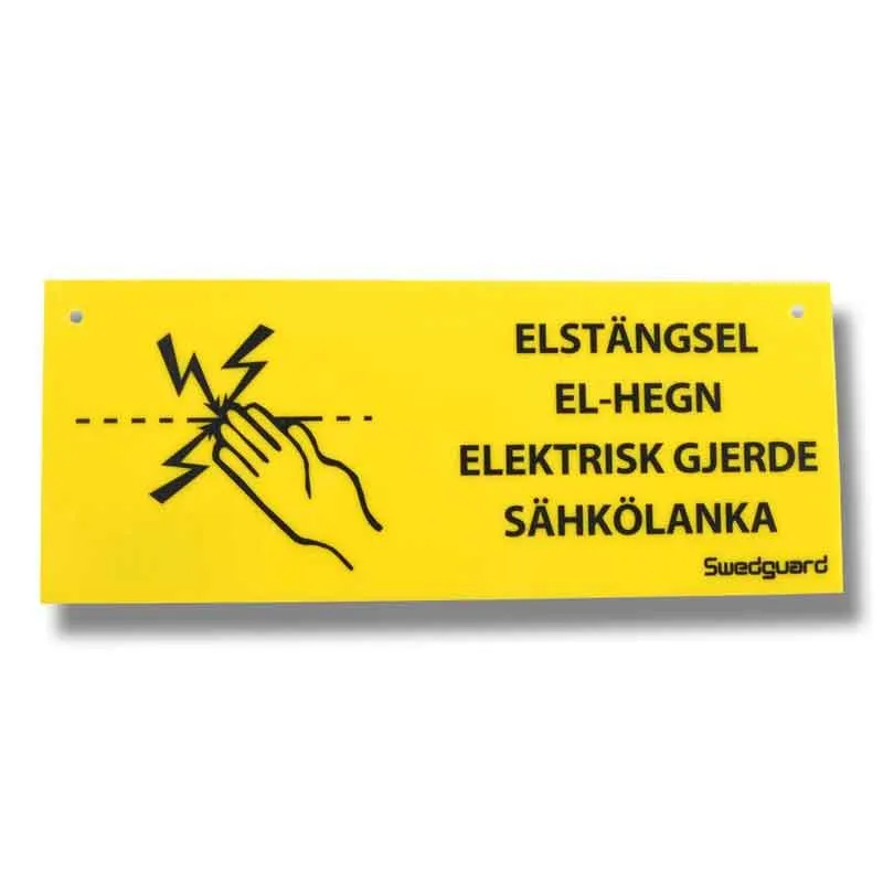Erbjudande Varningsskylt elektriskt stängsel 250 x 100 mm