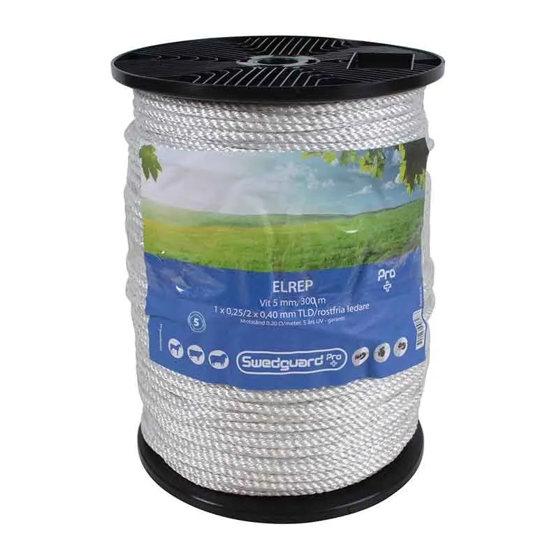 Elrep Pro+ 5 mm vit 300 m 1x0,25/2x0,4 spole Swedguard Beställ nu