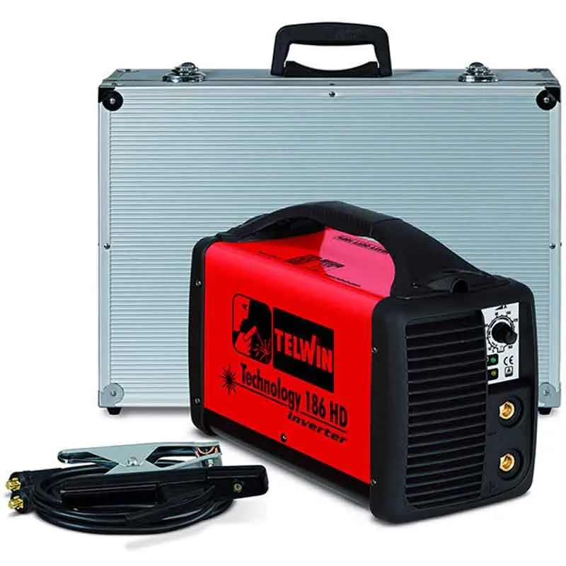 Fri frakt Telwin Invertersvets Technology 186 HD 5-160 A 230 V i aluminiumväska inkl. tillbehör