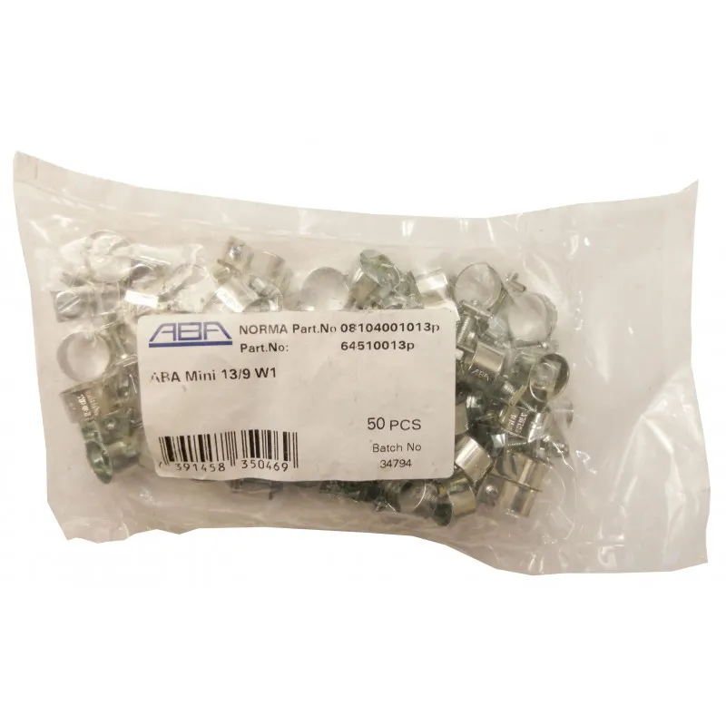 Slangklämma 50-Pack 8-9,5 Mini Snabb leverans